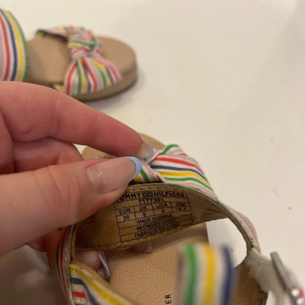 Tommy Hilfiger toddler striped sandals size 8